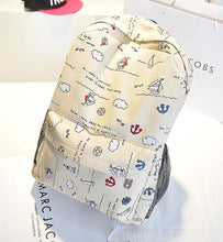 Korean style cute graffiti anime zipper school canvas bags teen girls large backpack notebook travel red mochilas women female