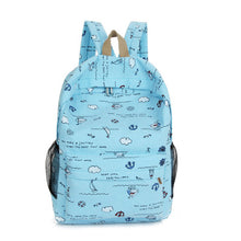 Korean style cute graffiti anime zipper school canvas bags teen girls large backpack notebook travel red mochilas women female