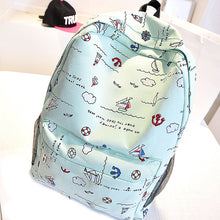 Korean style cute graffiti anime zipper school canvas bags teen girls large backpack notebook travel red mochilas women female