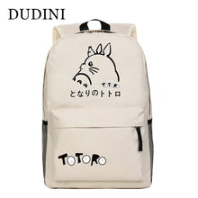 DUDINI Totoro Miyazaki Canvas Men And Women Shoulder Bags Cartoon Casual Computer Backpacks Leisure Package Anime TOTORO