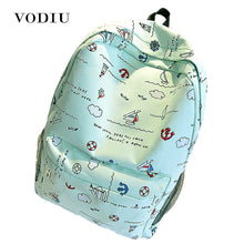 Korean style cute graffiti anime zipper school canvas bags teen girls large backpack notebook travel red mochilas women female